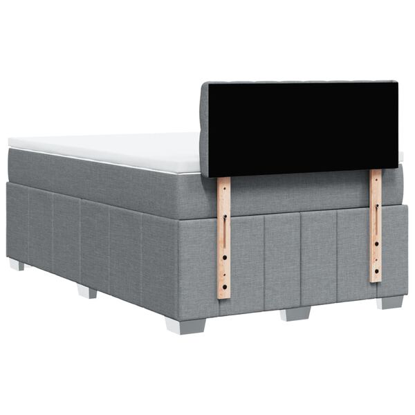 vidaXL Κρεβάτι Boxspring με Στρώμα Ανοιχτό Γκρι 120x190 εκ. Υφασμάτινο