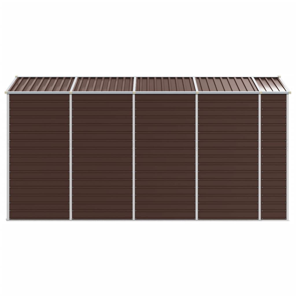 vidaXL Αποθήκη Κήπου Καφέ 191x385x198 εκ. Γαλβανισμένο Ατσάλι