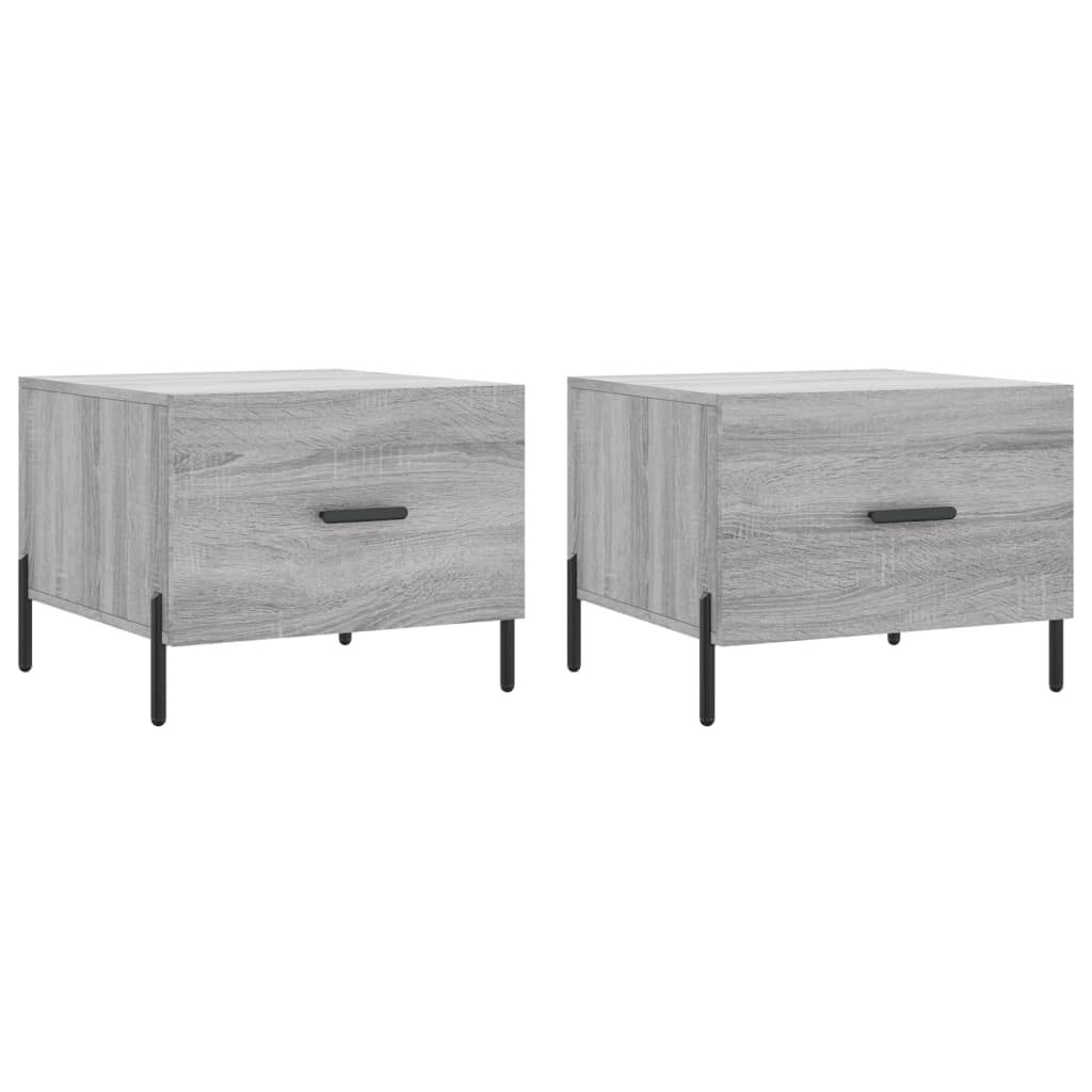 vidaXL Τραπεζάκια Σαλονιού 2 τεμ Γκρι sonoma 50x50x40 εκ Επεξ. Ξύλο