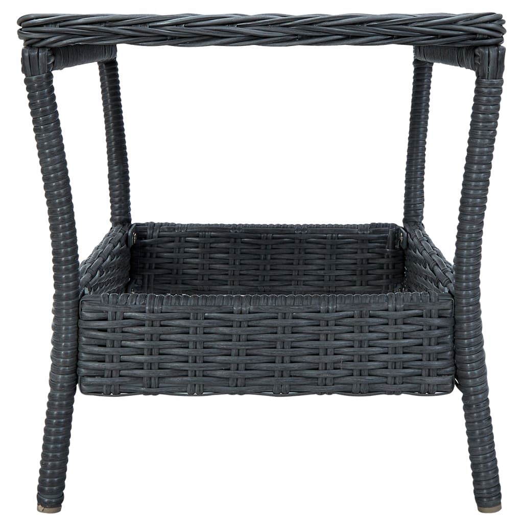 vidaXL Τραπεζάκι Κήπου Σκούρο Γκρι 45 x 45 x 46,5 εκ. Συνθετικό Ρατάν