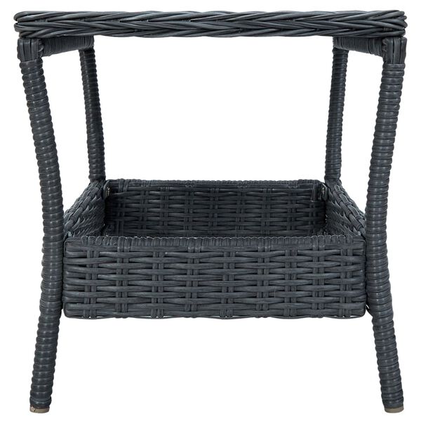 vidaXL Τραπεζάκι Κήπου Σκούρο Γκρι 45 x 45 x 46,5 εκ. Συνθετικό Ρατάν