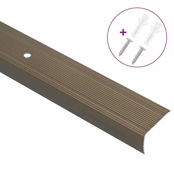 vidaXL Προστατευτικά ακμών σκάλας 10 pcs Καφέ 67 cm Αλουμίνιο