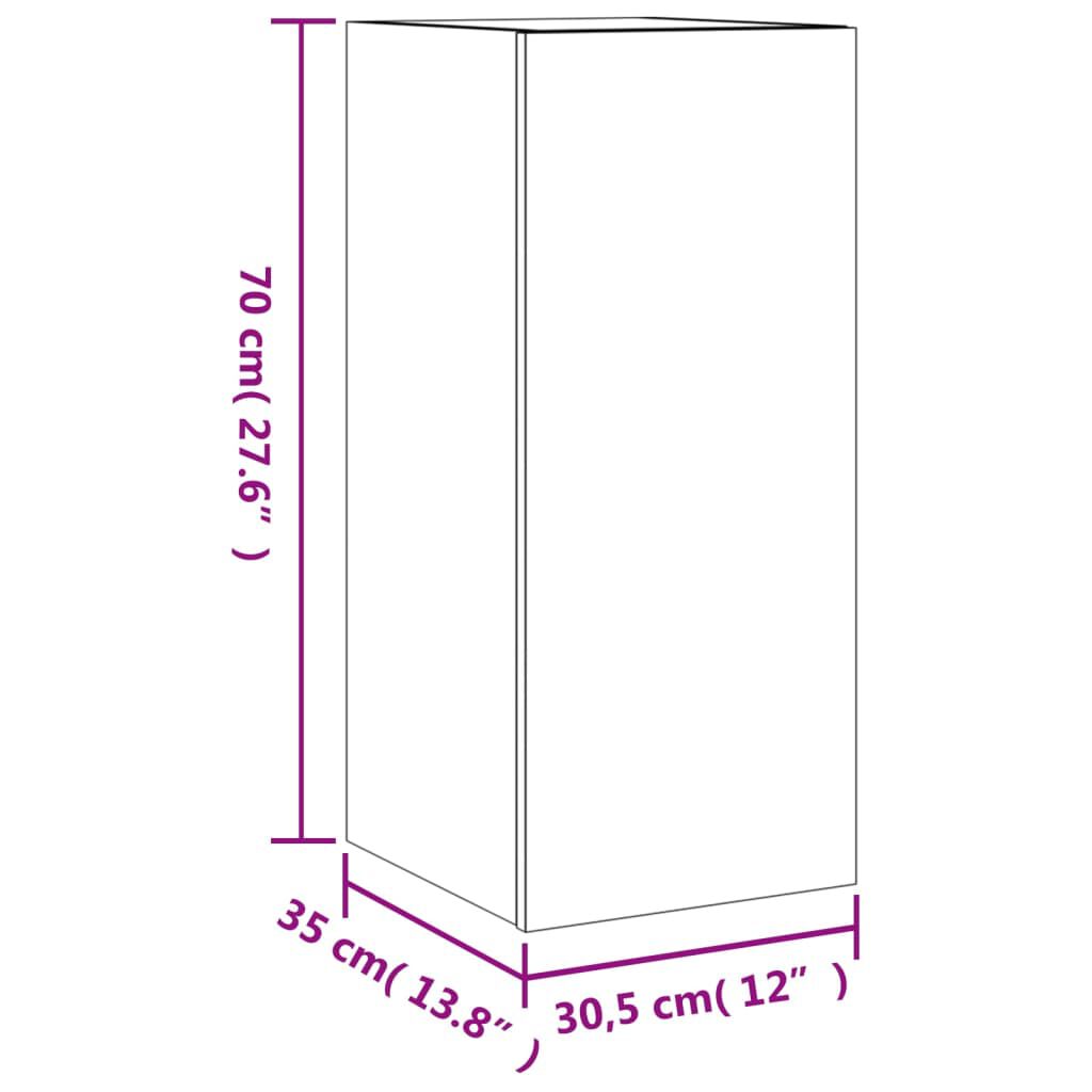 vidaXL Έπιπλα Τοίχου Τηλεόρασης με LED 2 Τεμ. Λευκά 30,5x35x70 εκ.