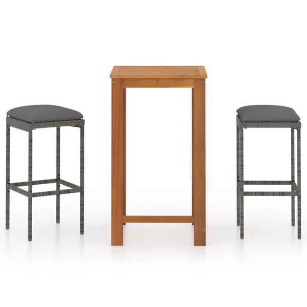 vidaXL &Sigma;&epsilon;&tau; &Epsilon;&pi;ί&pi;&lambda;&omega;&nu; &Mu;&pi;&alpha;&rho; &Kappa;ή&pi;&omicron;&upsilon; 3 &Tau;&epsilon;&mu;&alpha;&chi;ί&omega;&nu; &mu;&epsilon; &Gamma;&kappa;&rho;&iota; &Mu;&alpha;&xi;&iota;&lambda;ά&rho;&iota;&alpha;