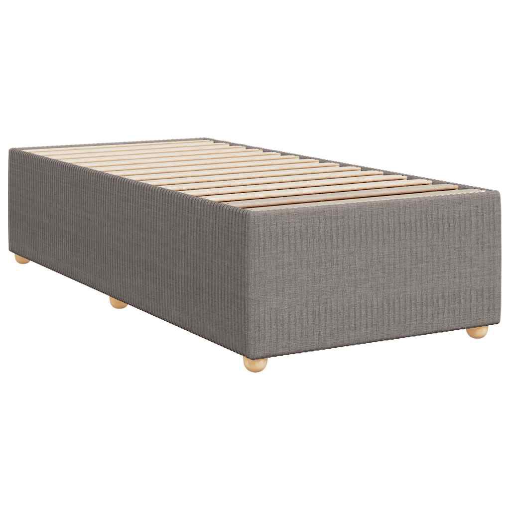 vidaXL Κρεβάτι Boxspring με Στρώμα Taupe 90x190 εκ.Υφασμάτινο
