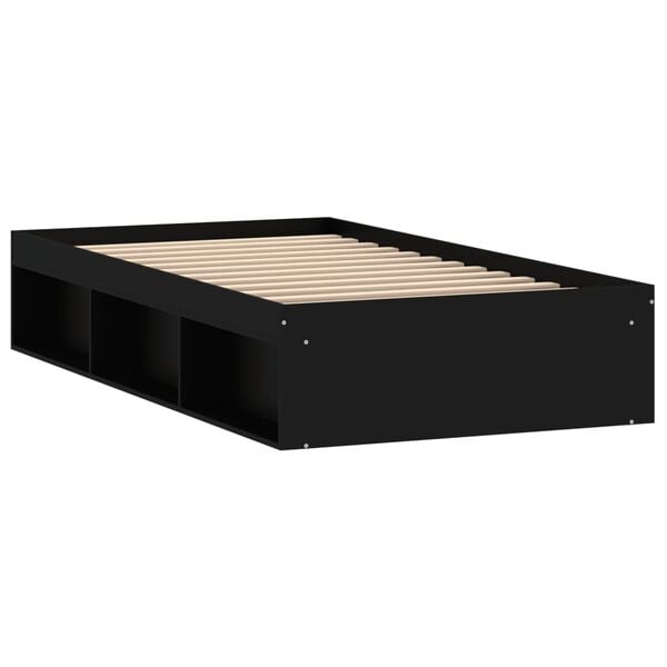 vidaXL Πλαίσιο Κρεβατιού Μαύρο 90 x 190 εκ.