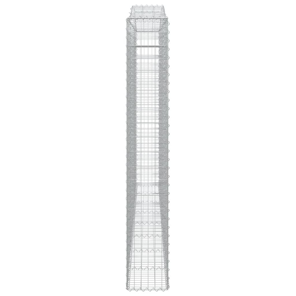 vidaXL Συρματοκιβώτια Τοξωτά 3 τεμ. 400x30x200/220 εκ. Γαλβαν. Ατσάλι