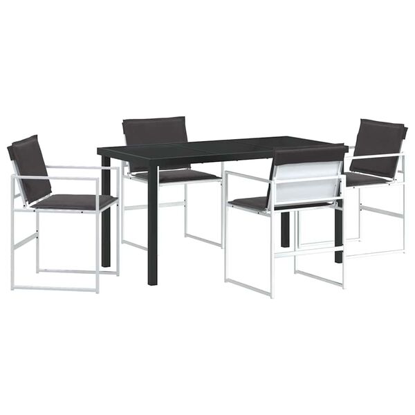 vidaXL Σέτ φαγητού για κήπο 5 pcs Λευκό 140 x 70 x 73 cm