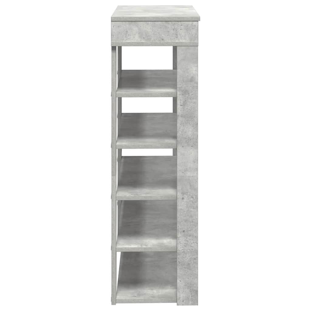 vidaXL Ράφι παπουτσιών σκυρόδεμα δρυς 80x30x98 cm Κατασκευασμένο ξύλο