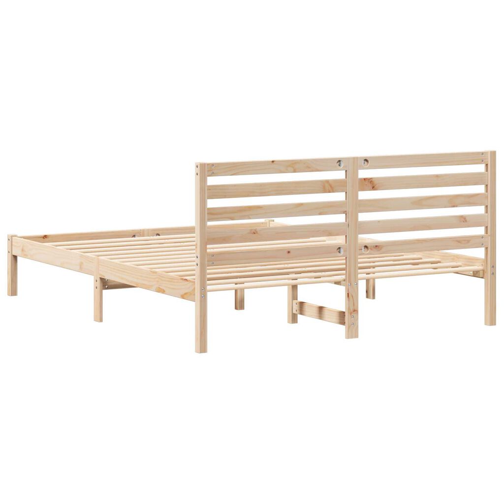 vidaXL Σκελετός Κρεβατιού Καφέ 140 x 200 cm Συμπαγές ξύλο πεύκου