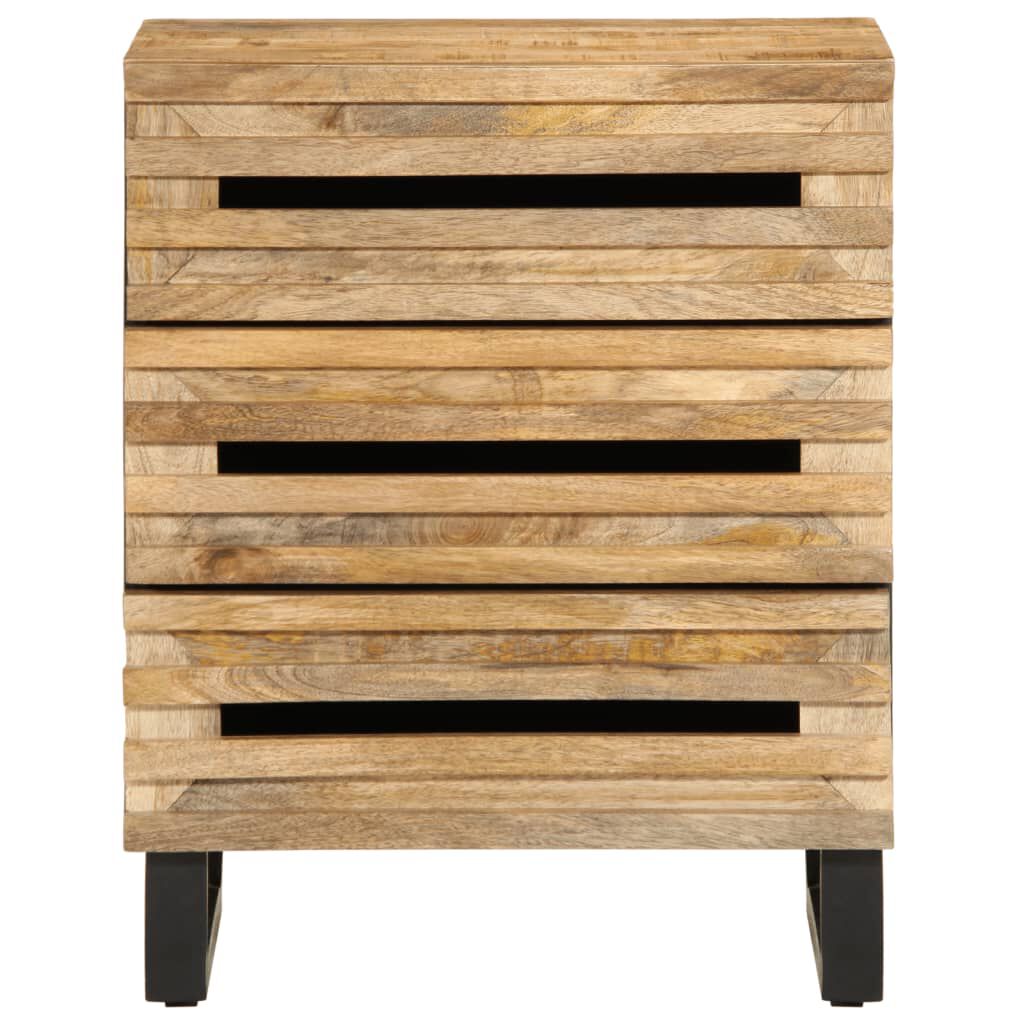vidaXL Κομοδίνο 50x34x62 εκ. από Μασίφ Ακατέργαστο Ξύλο Μάνγκο