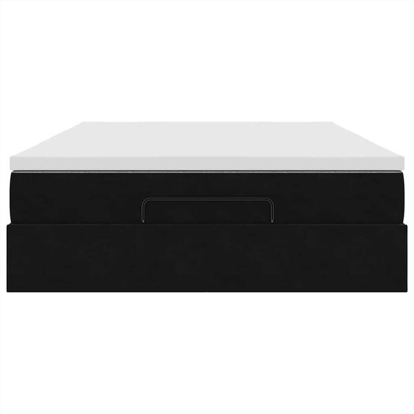 vidaXL Οθωμανικό κρεβάτι με στρώμα Μαύρο 140x190cm Βελούδο