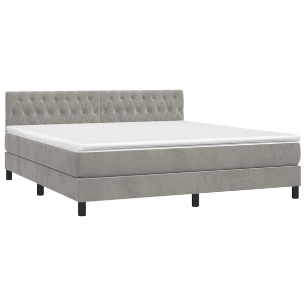 vidaXL &Kappa;&rho;&epsilon;&beta;ά&tau;&iota; Boxspring &mu;&epsilon; &Sigma;&tau;&rho;ώ&mu;&alpha; & LED &Alpha;&nu;.&Gamma;&kappa;&rho;&iota; 160x200 &epsilon;&kappa;. &Beta;&epsilon;&lambda;&omicron;ύ&delta;&iota;&nu;&omicron;