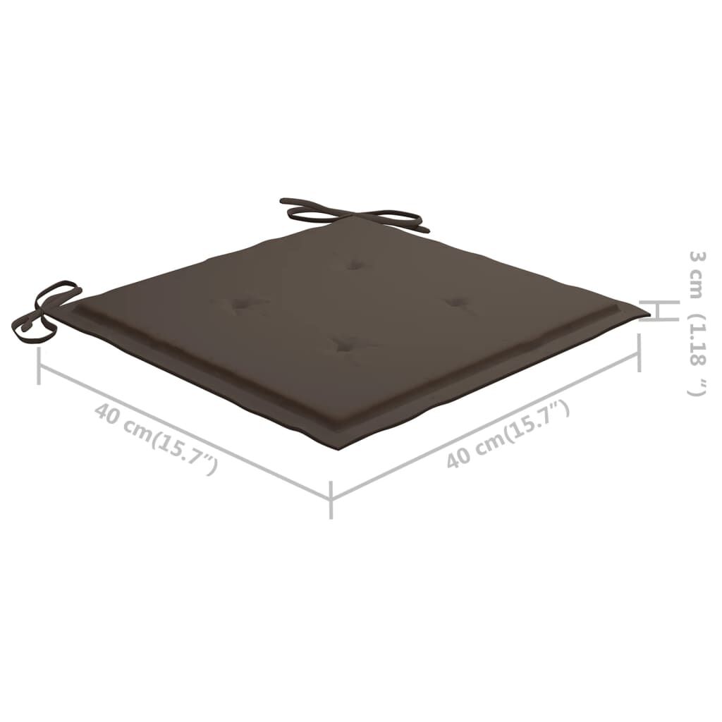 vidaXL Σετ Επίπλων Mπιστρό 3 τεμ. Μασίφ Ξύλο Teak με Taupe Μαξιλάρια