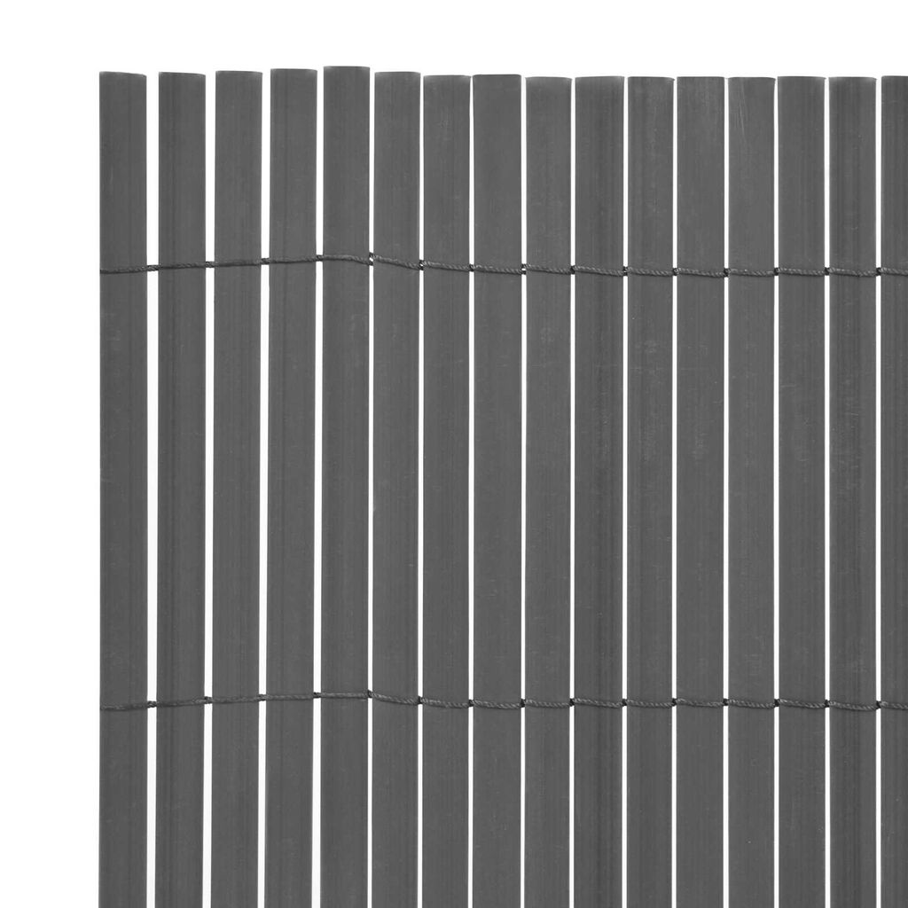vidaXL Διπλής Όψης Φράκτης Κήπου PVC 150x300 εκ Γκρι