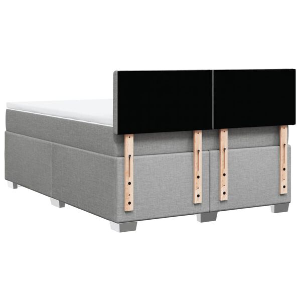 vidaXL Κρεβάτι Boxspring με Στρώμα Ανοιχτό Γκρι 140x190 εκ. Υφασμάτινο