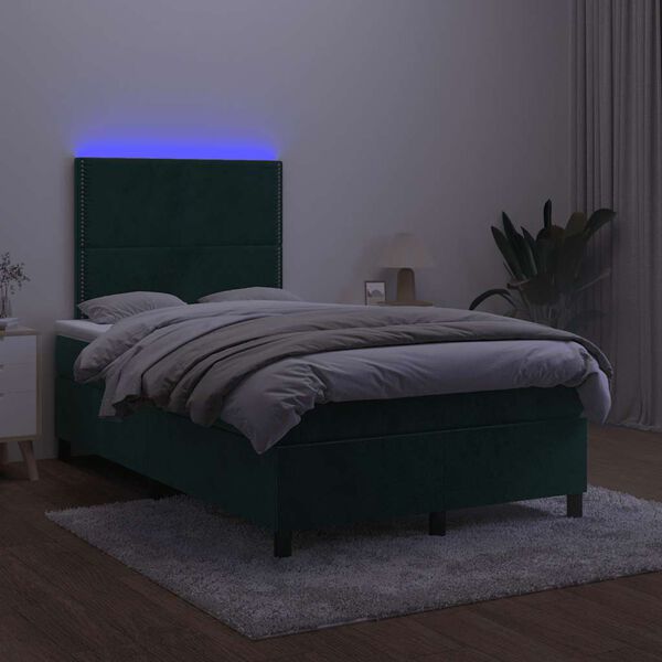 vidaXL &Kappa;&rho;&epsilon;&beta;ά&tau;&iota; Boxspring &mu;&epsilon; &Sigma;&tau;&rho;ώ&mu;&alpha; & LED &Sigma;&kappa;. &Pi;&rho;ά&sigma;&iota;&nu;&omicron; 120x200&epsilon;&kappa; &Beta;&epsilon;&lambda;&omicron;ύ&delta;&omicron;