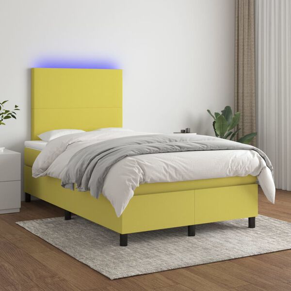 vidaXL &Kappa;&rho;&epsilon;&beta;ά&tau;&iota; Boxspring &mu;&epsilon; &Sigma;&tau;&rho;ώ&mu;&alpha; & LED &Pi;&rho;ά&sigma;&iota;&nu;&omicron; 120x200 &epsilon;&kappa; &Upsilon;&phi;&alpha;&sigma;&mu;ά&tau;&iota;&nu;&omicron;