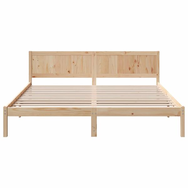 vidaXL Σκελετός Κρεβατιού Καφέ 200 x 200 cm Μασίφ ξύλο πεύκου