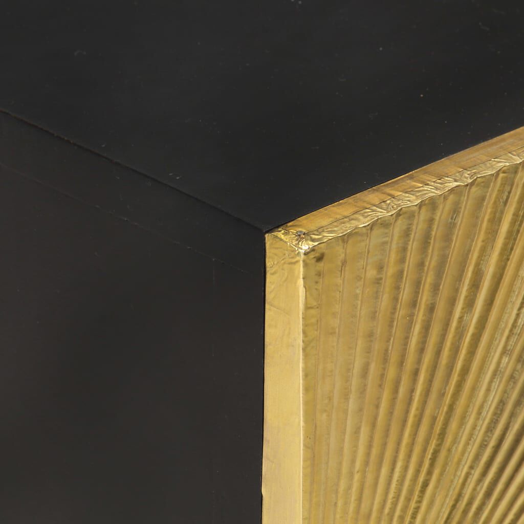 vidaXL Κομοδίνο 40 x 30 x 50 εκ. Ορειχάλκινη Πρόσοψη Μασίφ Ξύλο Μάνγκο