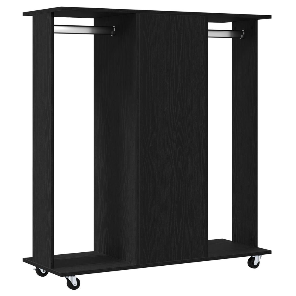 vidaXL Ντουλάπα με Ρόδες Μαύρη Δρυς 102x38x110 εκ Επεξεργασμένο Ξύλο