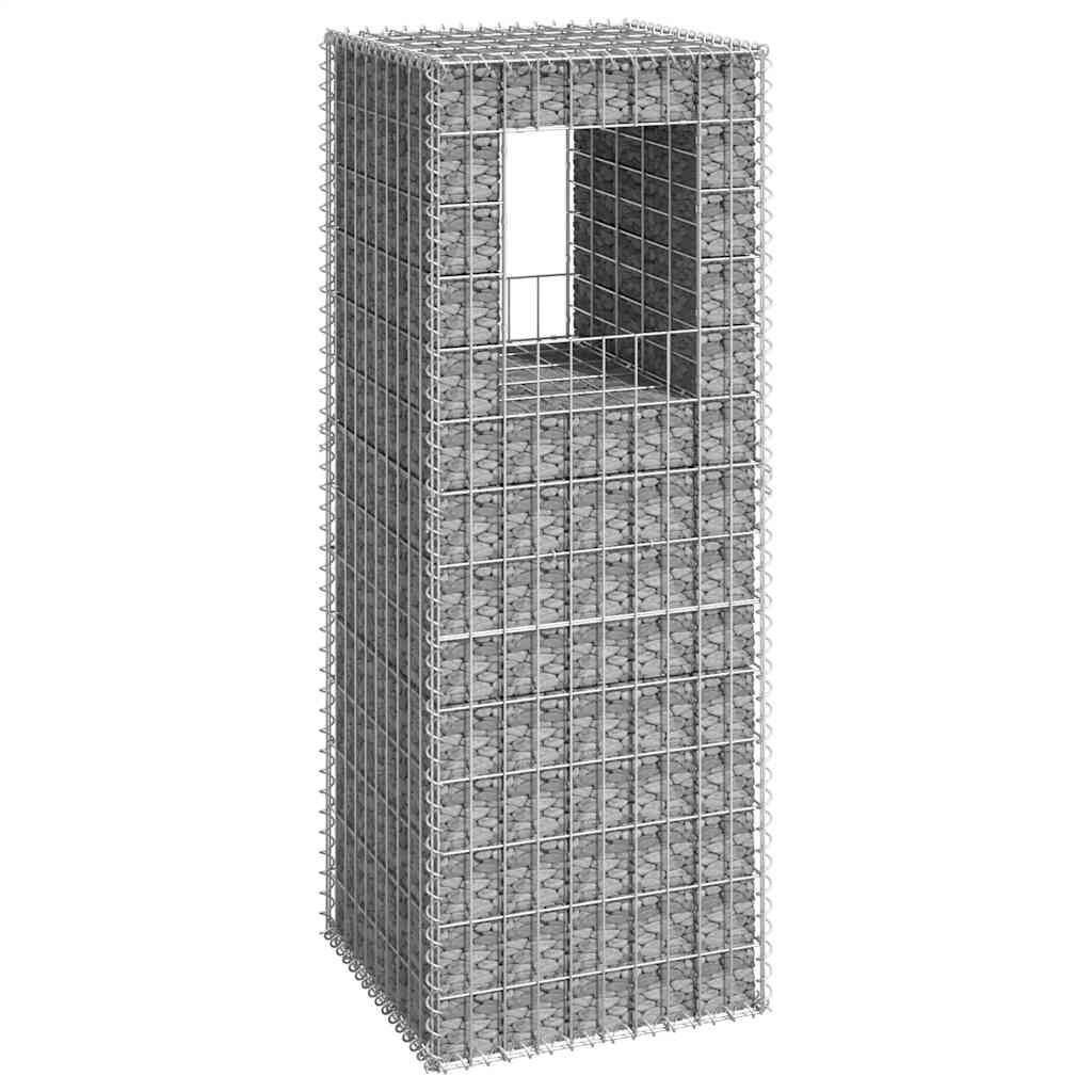 vidaXL Συρματοκιβώτιο Στύλος 50 x 50 x 140 εκ. Σιδερένιο