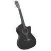 vidaXL Κιθάρα Western Classical Cutaway Μαύρη με Ισοσταθμιτή 6 Χορδές