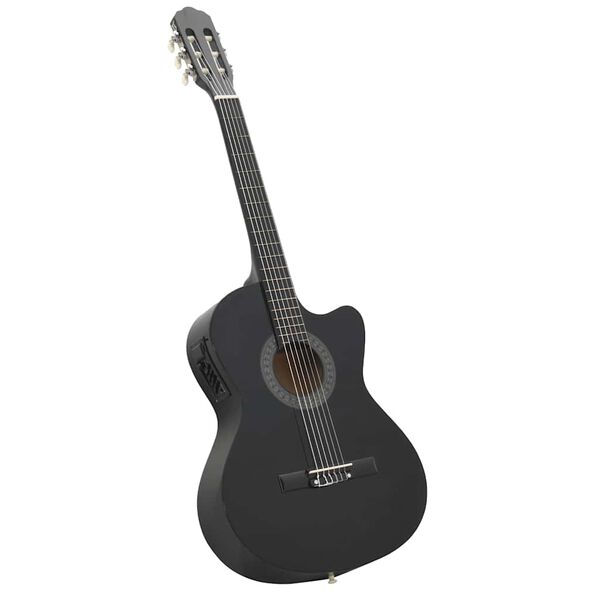 vidaXL Κιθάρα Western Classical Cutaway Μαύρη με Ισοσταθμιτή 6 Χορδές