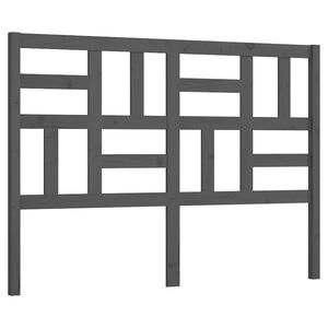 vidaXL Κεφαλάρι Κρεβατιού Γκρι 126x4x104 εκ. από Μασίφ Ξύλο Πεύκου