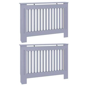 vidaXL Καπάκι Καλοριφέρ 2 pcs Γκρι 112x19x81,5cm Επεξεργασμένο ξύλο