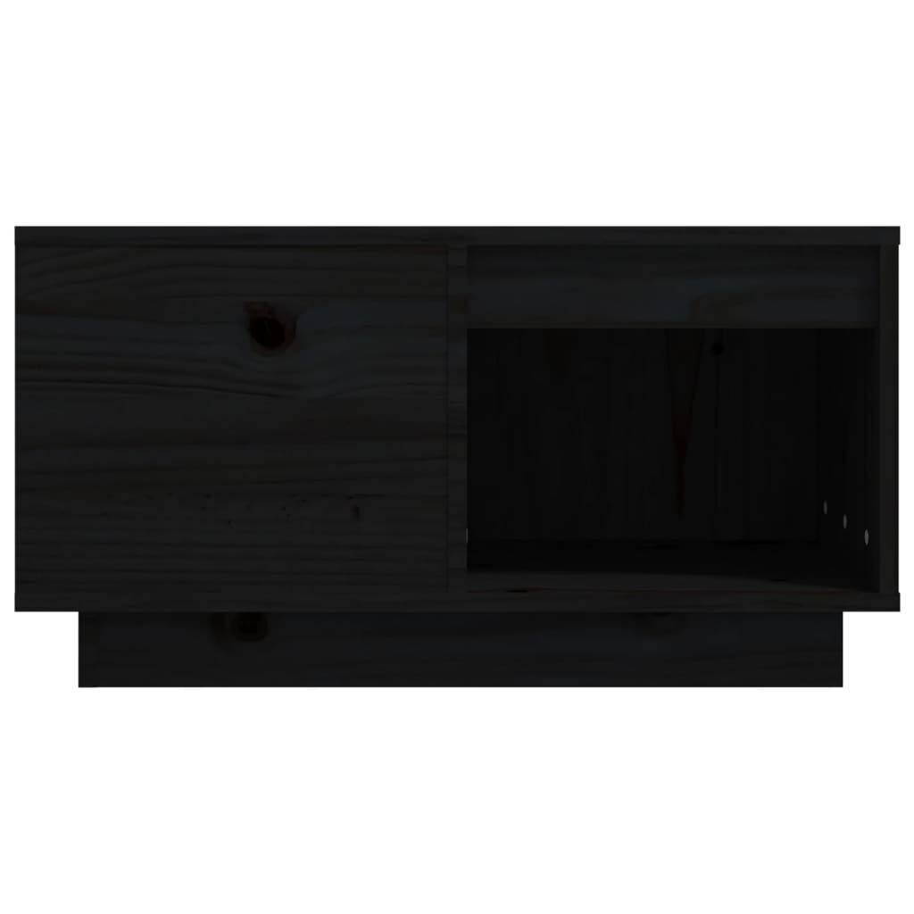 vidaXL Τραπεζάκι Σαλονιού Μαύρος 60x61x32,5 εκ. από Μασίφ Ξύλο Πεύκου