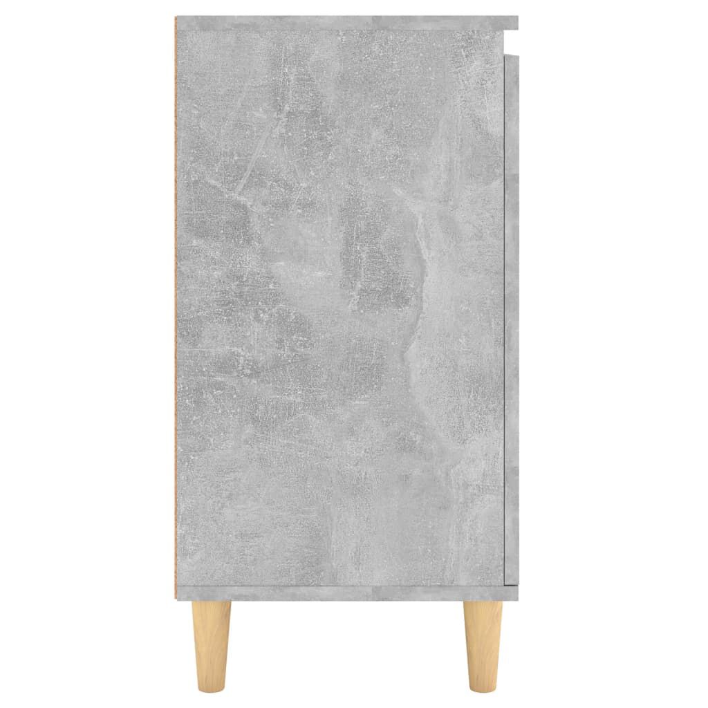 vidaXL Ντουλάπι Γκρι Σκυρ. 60x35x70 εκ. Μασίφ Ξύλινα Πόδια Επεξ. Ξύλο