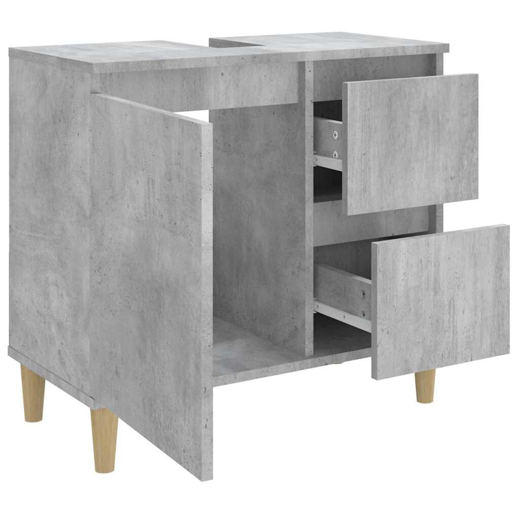 vidaXL Ντουλάπι Μπάνιου Γκρι Σκυροδέματος 65x33x60 εκ. Επεξ. Ξύλο
