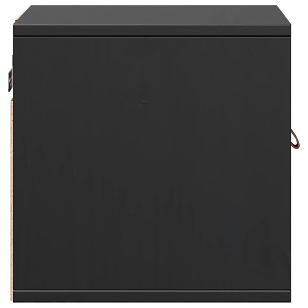 vidaXL Ντουλάπι Τοίχου Μαύρο 31,5x30x30 εκ. από Μασίφ Ξύλο Πεύκου