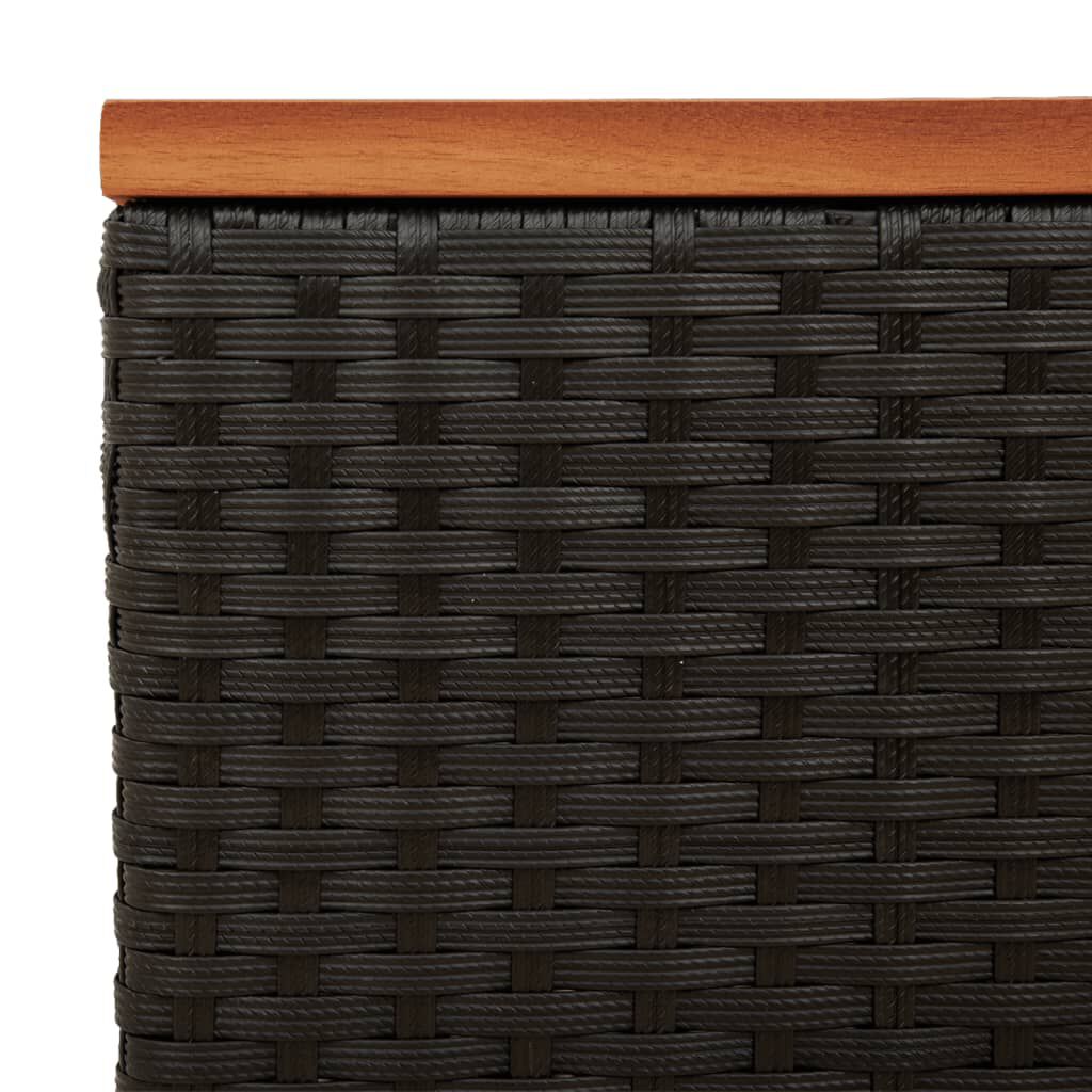 vidaXL Τραπεζάκια Κήπου 2 τεμ. Μαύρα 55x34x37εκ. Συνθ.Ρατάν/Μασίφ Ξύλο