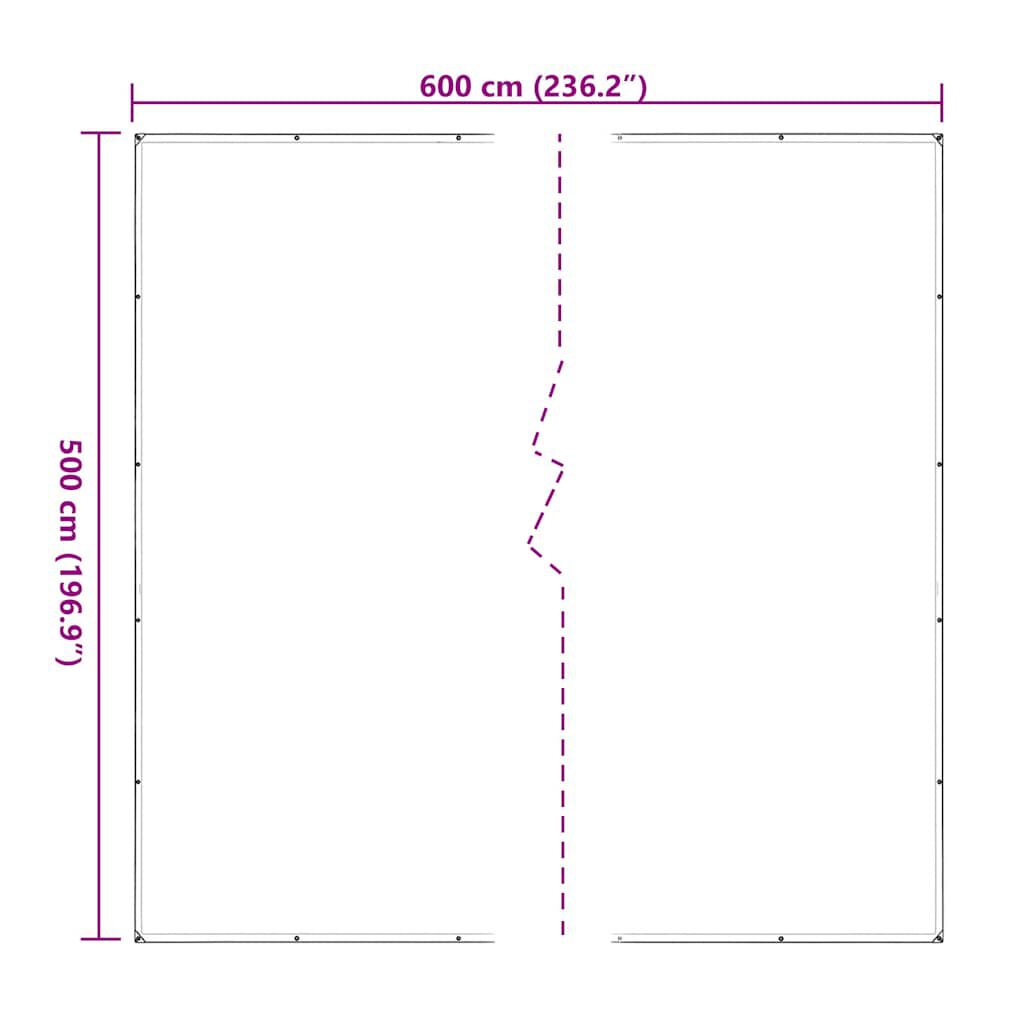 vidaXL Σαφής μουσαμάς με οπές 5x6 m πολυαιθυλένιο
