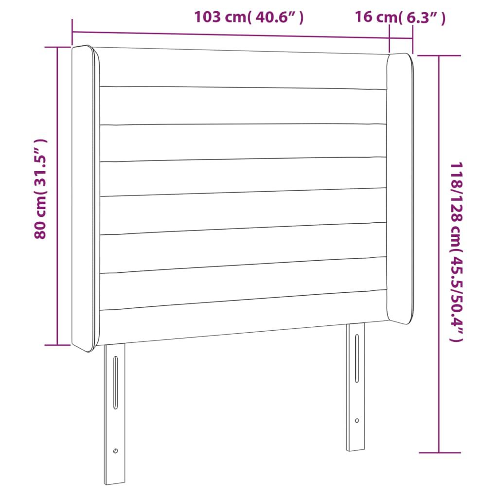 vidaXL Κεφαλάρι με Πτερύγια Κρεμ 103x16x118/128 εκ. Υφασμάτινο