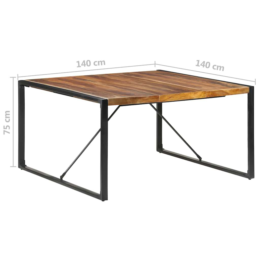 vidaXL Τραπεζαρία 140 x 140 x 75 εκ. από Μασίφ Ξύλο