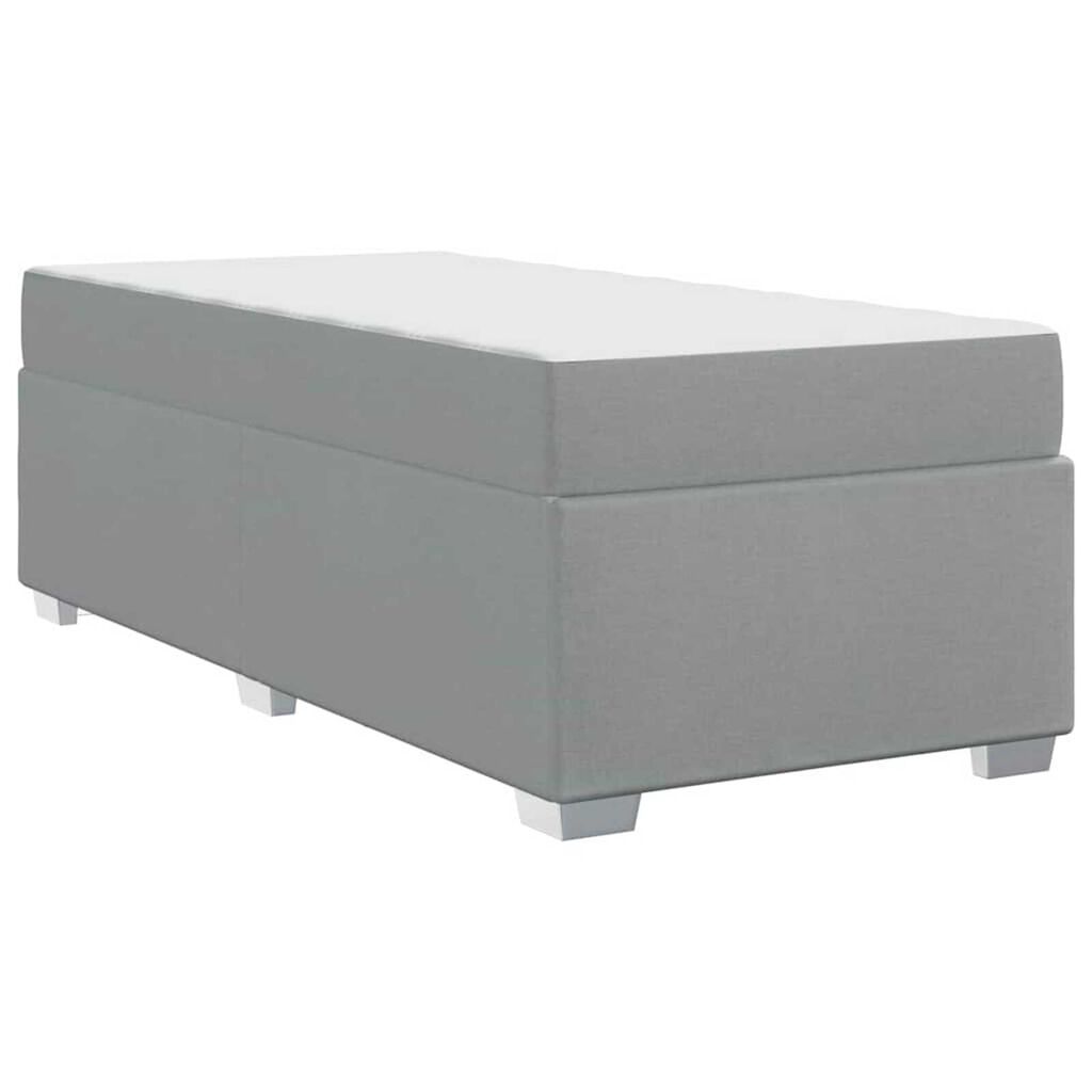 vidaXL Σκελετός Κρεβατιού Ανοιχτό γκρι 100 x 200 cm ύφασμα