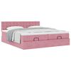 vidaXL Οθωμανικό κρεβάτι με στρώματα ροζ 200x200cm Velvet