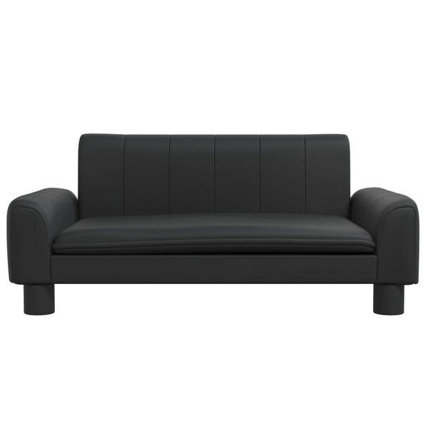 vidaXL Καναπές Παιδικός Μαύρος 70 x 45 x 30 εκ. από Συνθετικό Δέρμα