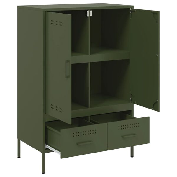 vidaXL Ντουλάπι Πράσινο Λαδί 68x39x101,5 εκ. από Ατσάλι