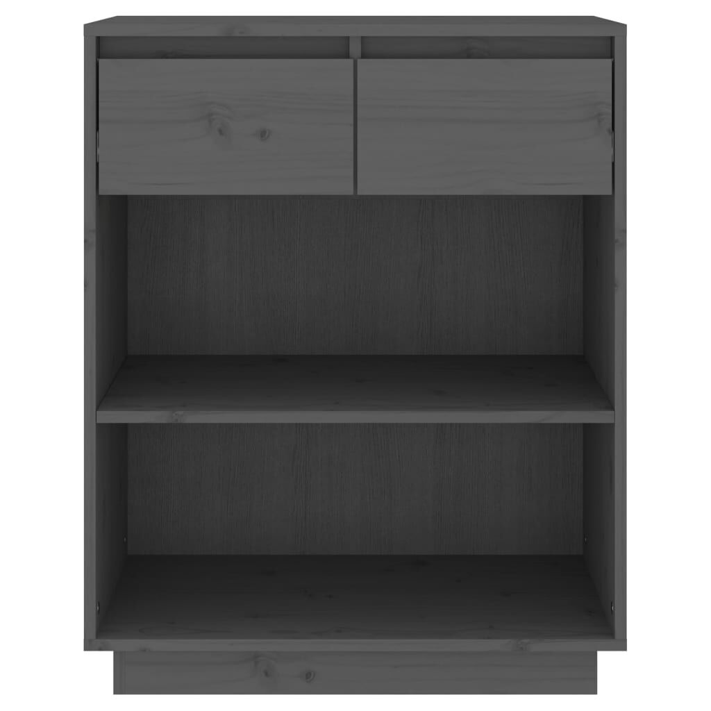 vidaXL Ντουλάπι Κονσόλα Γκρι 60 x 34 x 75 εκ. από Μασίφ Ξύλο Πεύκου
