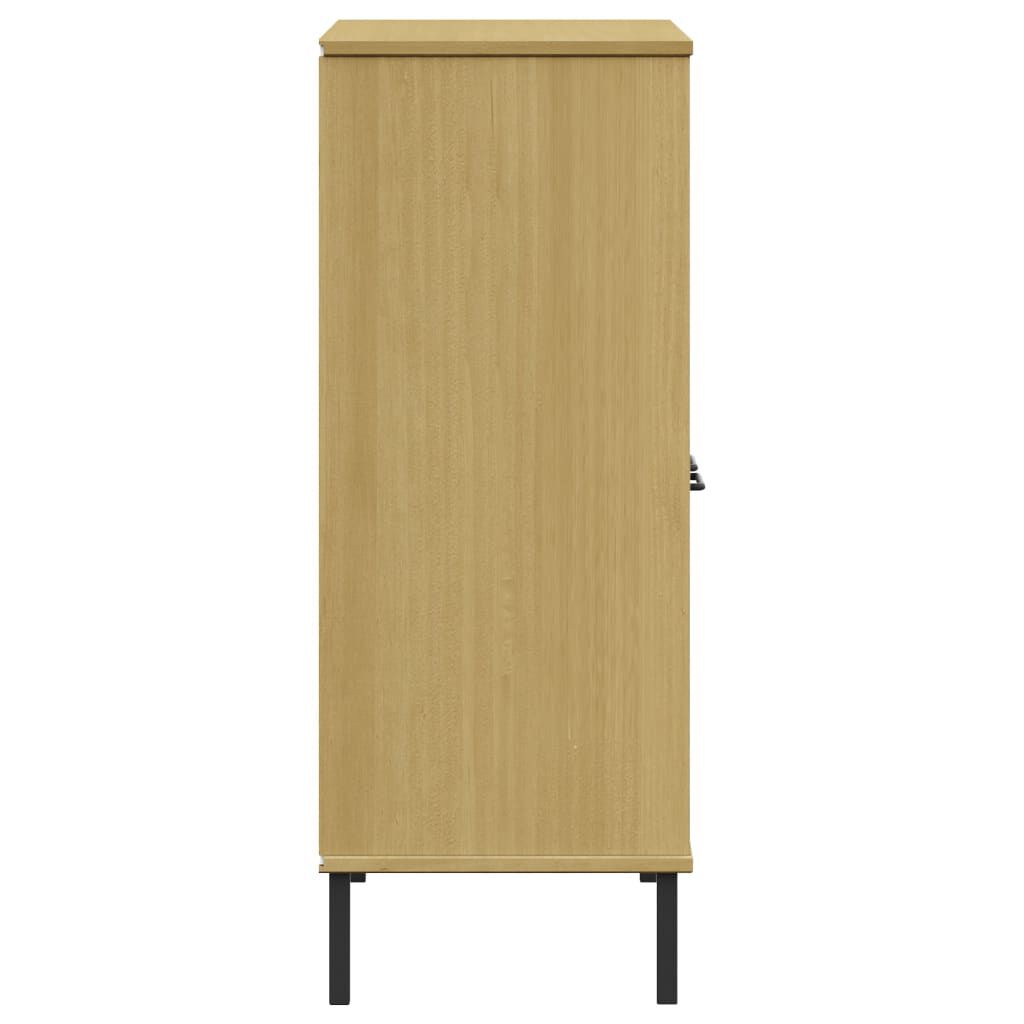 vidaXL Βιβλιοθήκη OSLO Καφέ 90x35x90,5 εκ. Μασίφ Ξύλο με Μεταλ. Πόδια