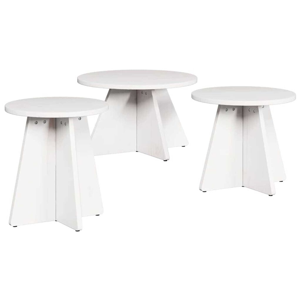 vidaXL Τραπεζάκι σαλονιού 3 pcs Λευκό 49 x 49 x 30 εκ.