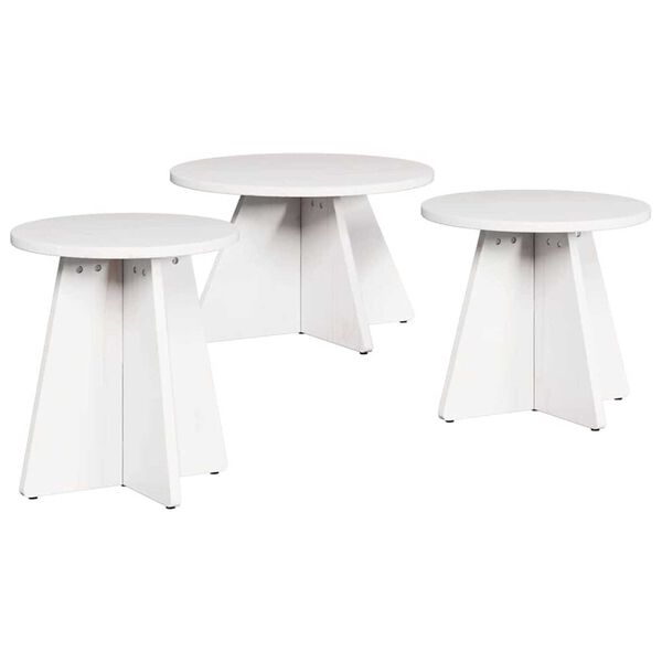 vidaXL Τραπεζάκι σαλονιού 3 pcs Λευκό 49 x 49 x 30 εκ.