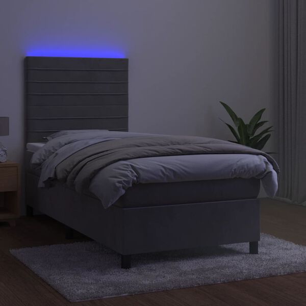 vidaXL &Kappa;&rho;&epsilon;&beta;ά&tau;&iota; Boxspring &mu;&epsilon; &Sigma;&tau;&rho;ώ&mu;&alpha; & LED &Alpha;&nu;.&Gamma;&kappa;&rho;&iota; 80x200 &epsilon;&kappa;. &Beta;&epsilon;&lambda;&omicron;ύ&delta;&iota;&nu;&omicron;