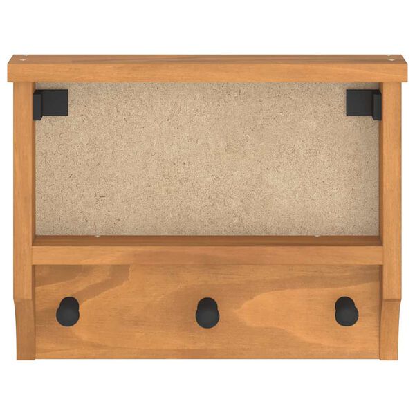 vidaXL Επίτοιχη κρεμάστρα παλτών SANDNES 45x12x35 εκ.Πεύκο μασίφ ξύλο