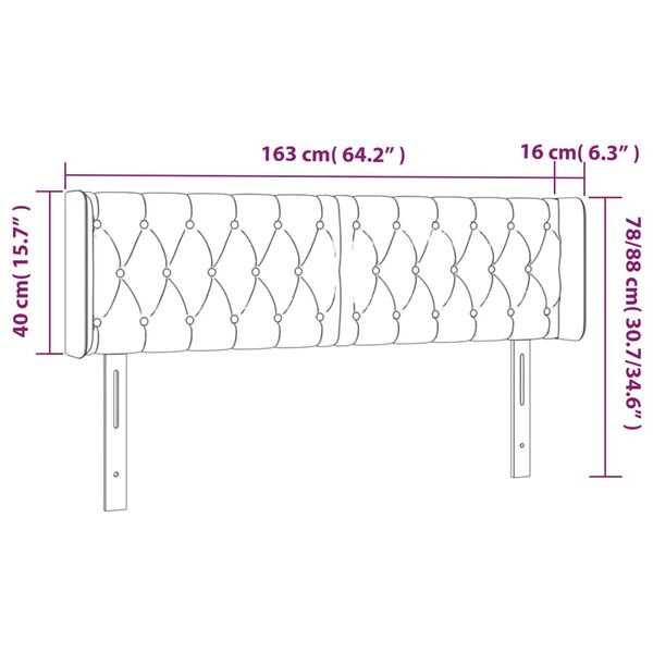 vidaXL Κεφαλάρι με Πτερύγια Σκούρο Πράσινο 163x16x78/88 εκ. Βελούδινο