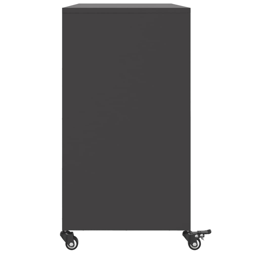 vidaXL Ντουλάπι Μαύρο 100,5x39x72 εκ. από Χάλυβα